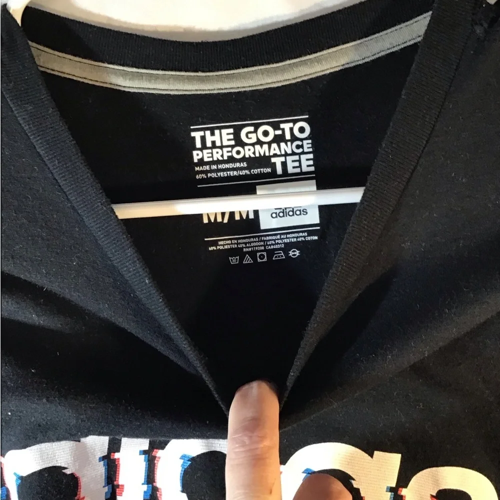 Adidas Men's Black Tee with White Logo